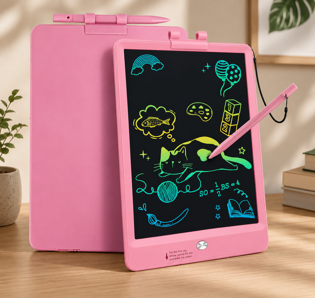 Drawing Tablet LCD Kids Reusable Writing Board Stylus