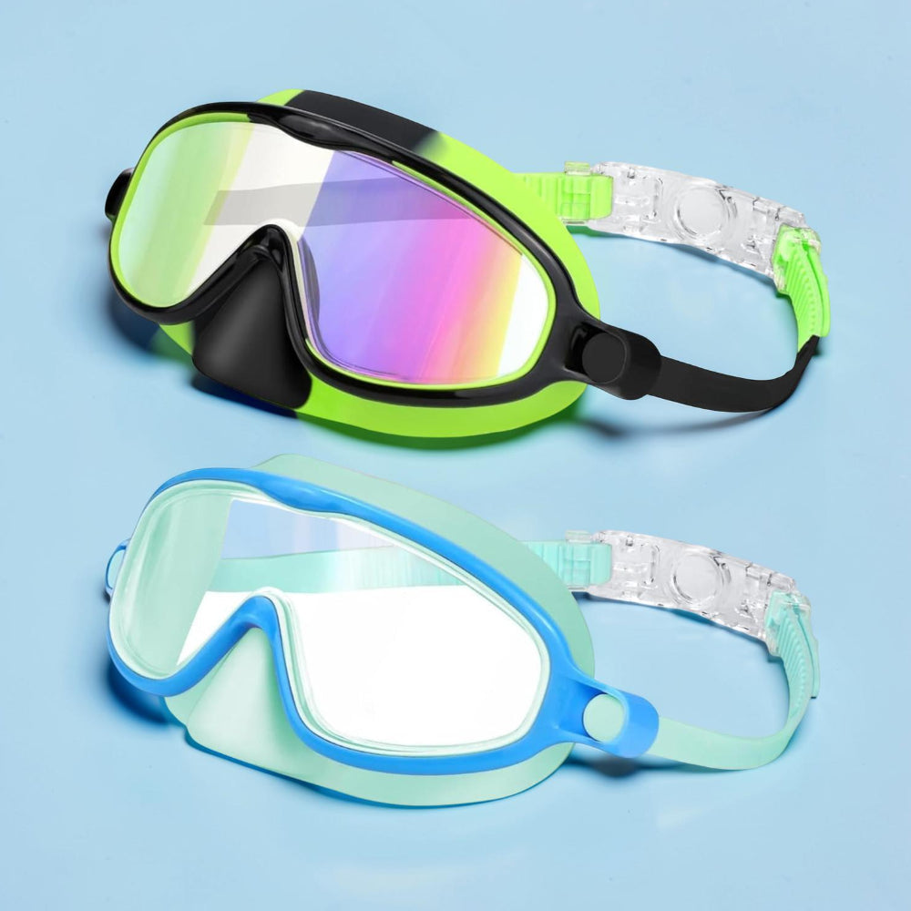 Swim Goggles Kids Anti Fog Nose Cover Mask Set