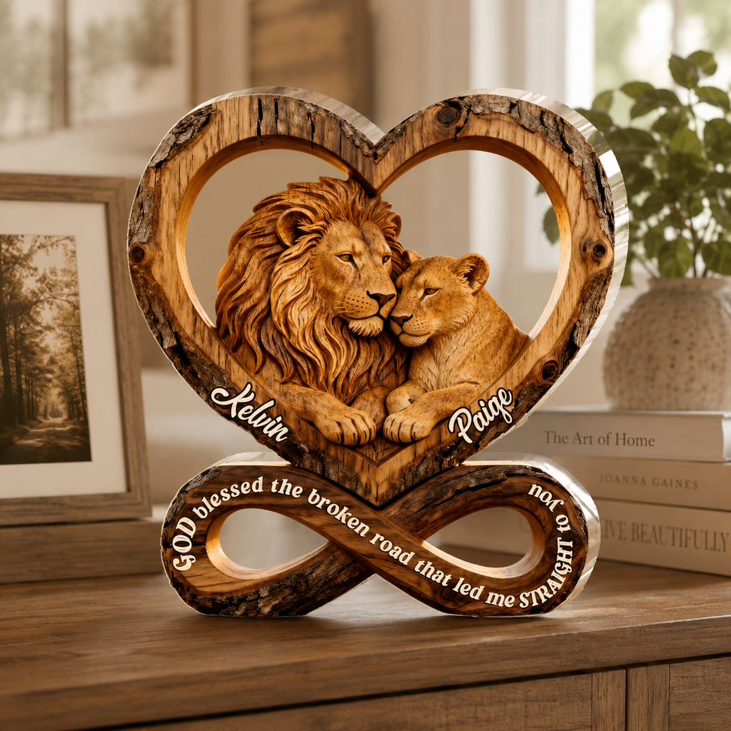 Personalized Plaque Acrylic Faith Heart Desk Decor