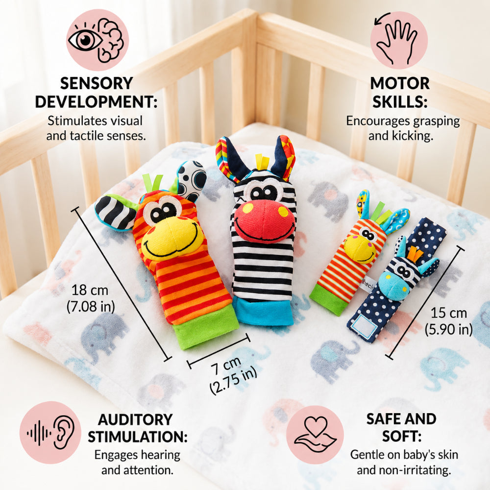 Baby Toys Sensory Rattle Socks Wrist Learning Set