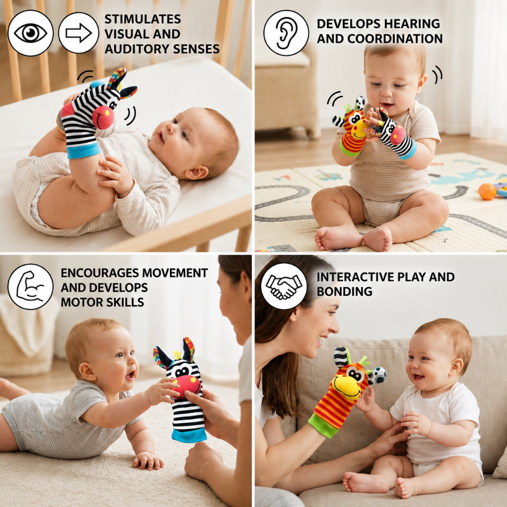 Baby Toys Sensory Rattle Socks Wrist Learning Set