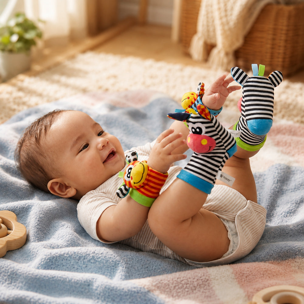 Baby Toys Sensory Rattle Socks Wrist Learning Set