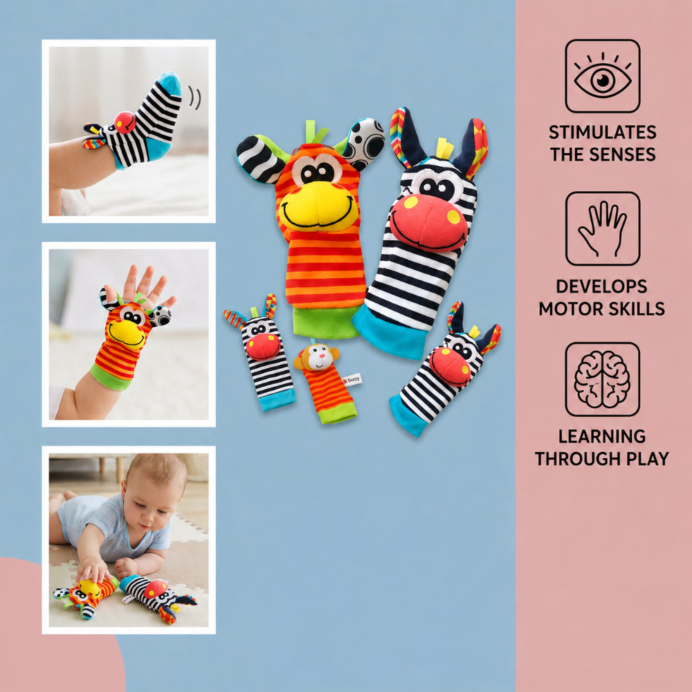 Baby Toys Sensory Rattle Socks Wrist Learning Set