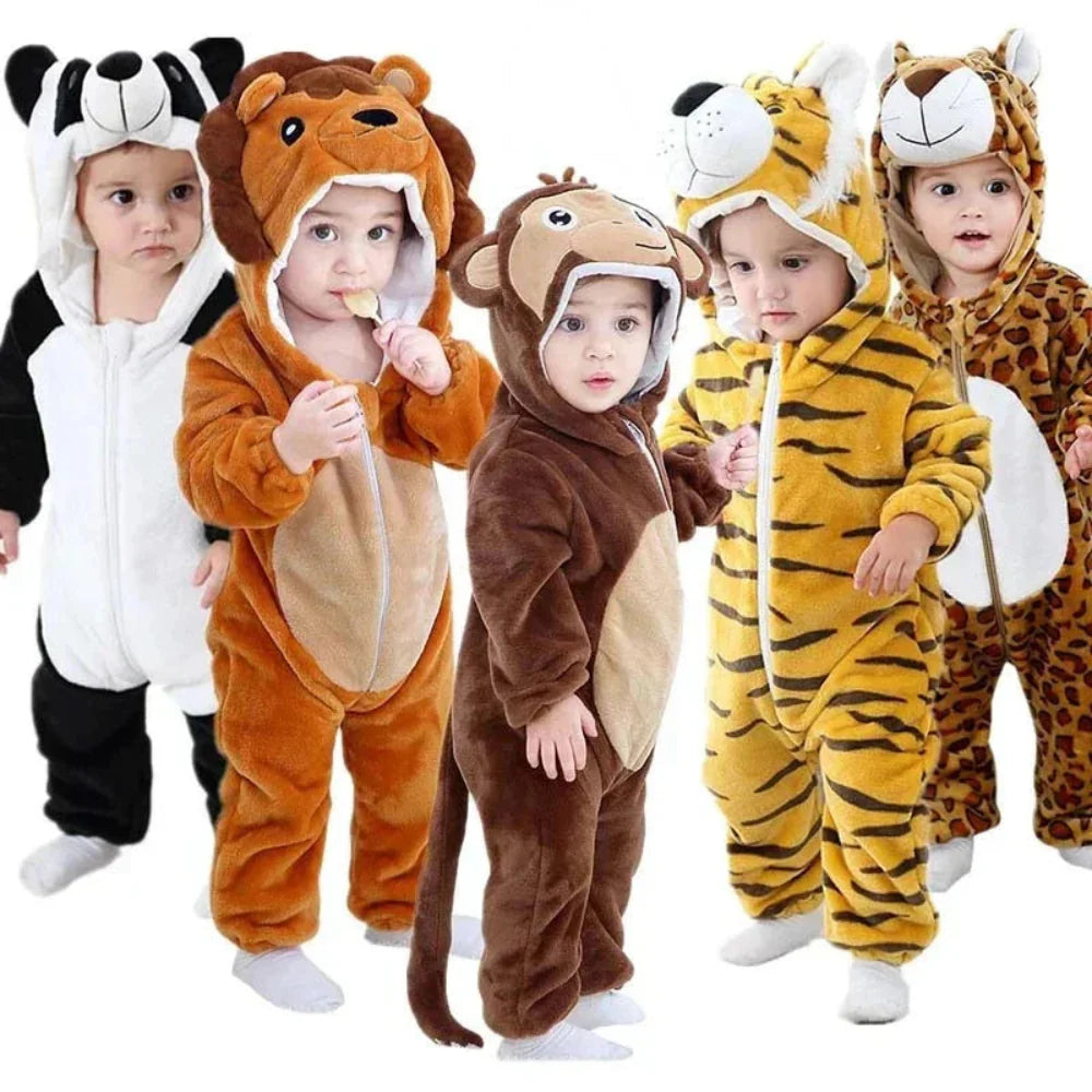 Baby Onesie Animal Hood Zip Up Outfit Everyday Wear
