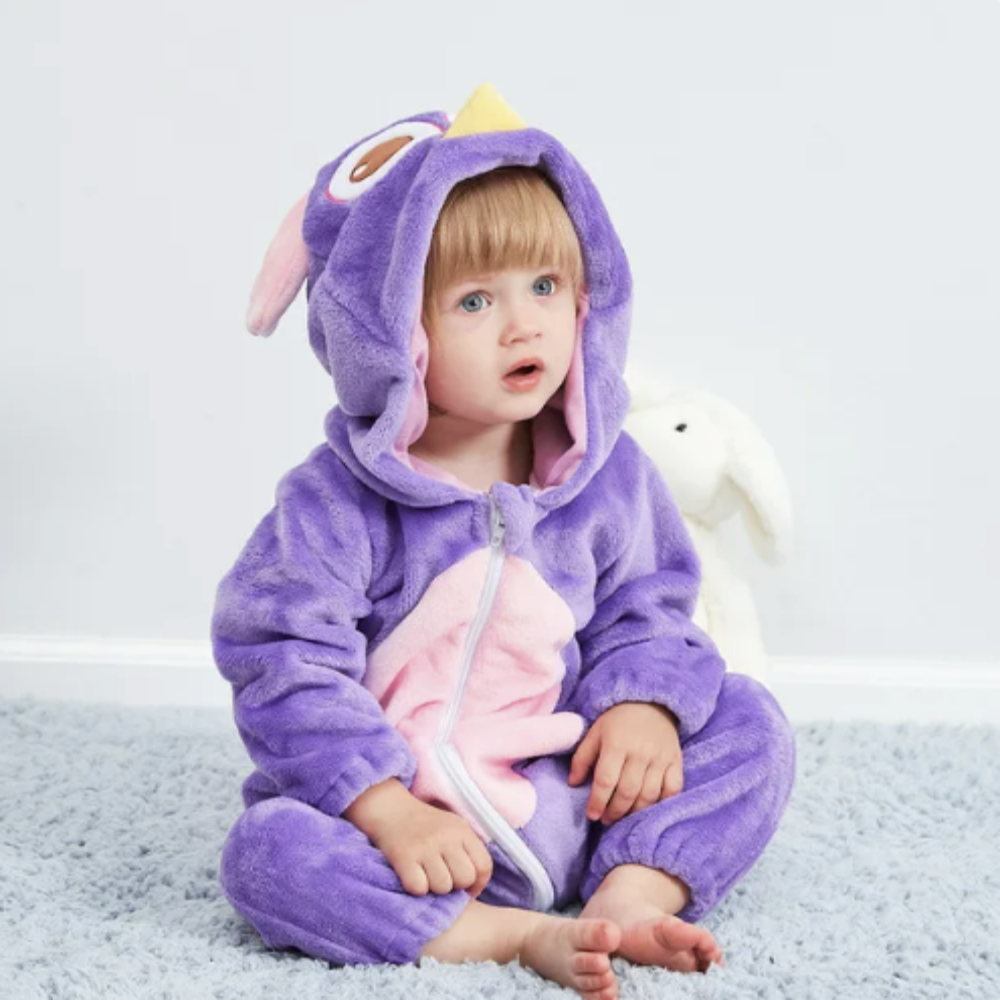 Baby Onesie Animal Hood Zip Up Outfit Everyday Wear