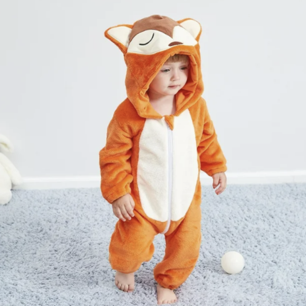 Baby Onesie Animal Hood Zip Up Outfit Everyday Wear