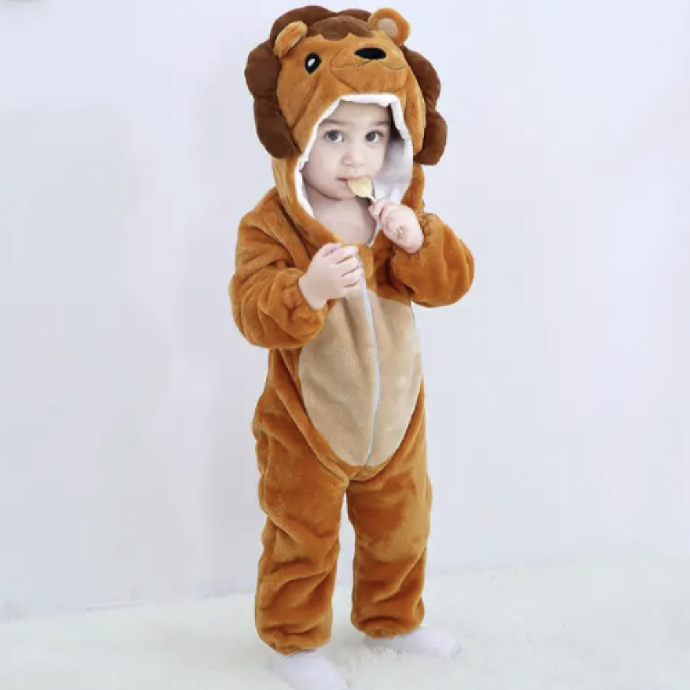 Baby Onesie Animal Hood Zip Up Outfit Everyday Wear