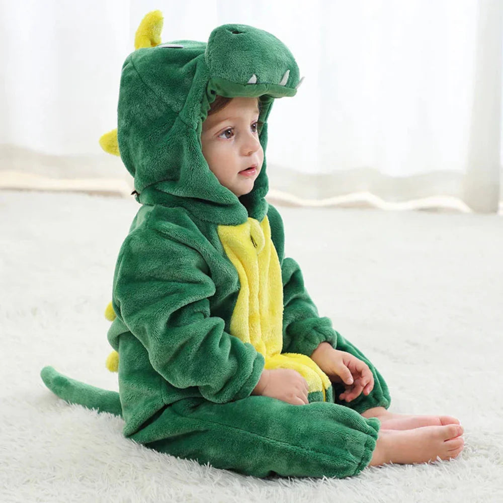 Baby Onesie Animal Hood Zip Up Outfit Everyday Wear