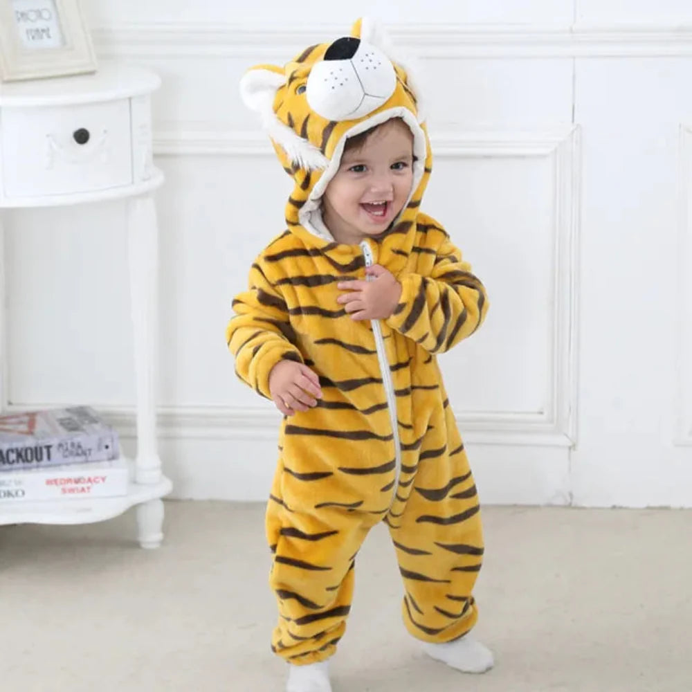 Baby Onesie Animal Hood Zip Up Outfit Everyday Wear
