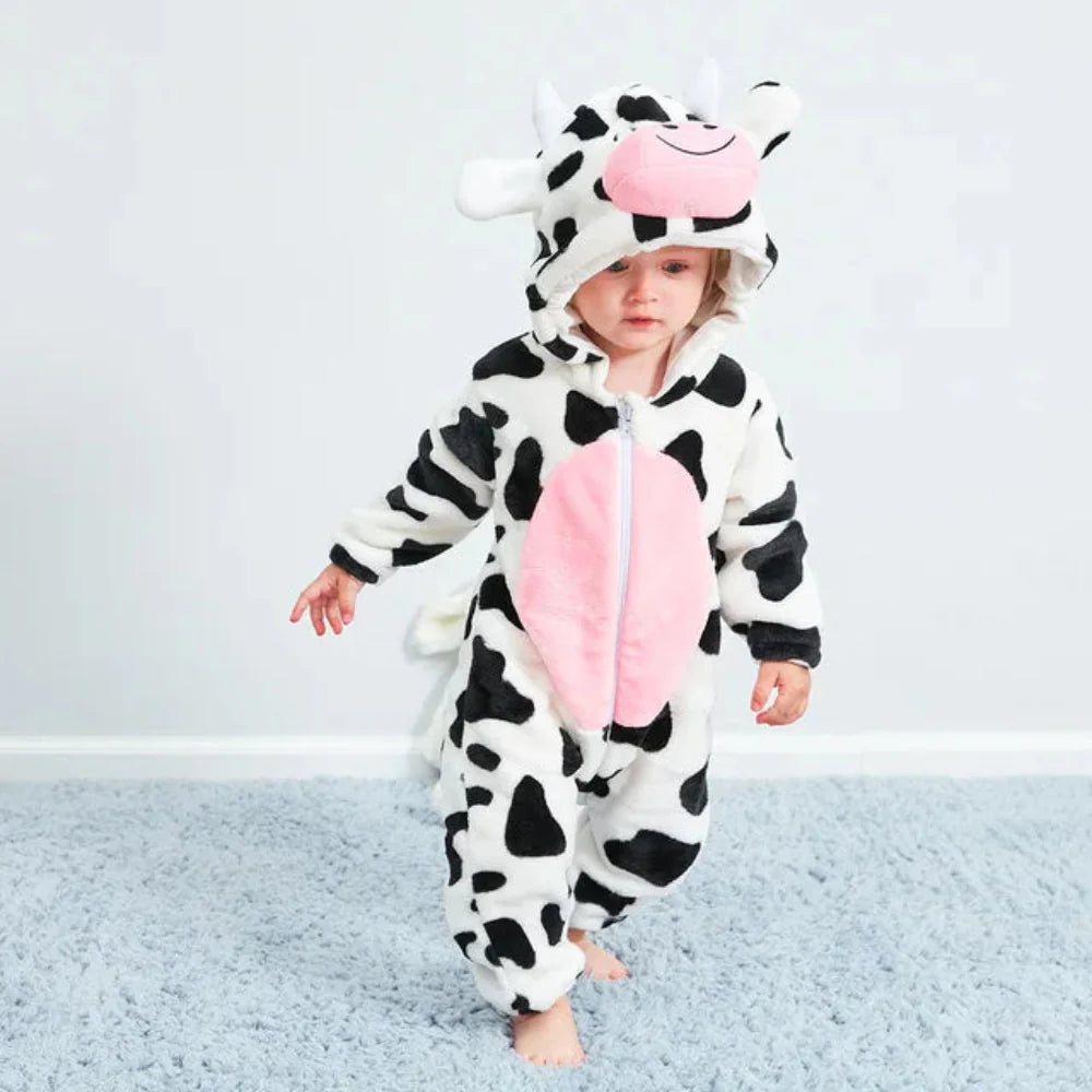Baby Onesie Animal Hood Zip Up Outfit Everyday Wear