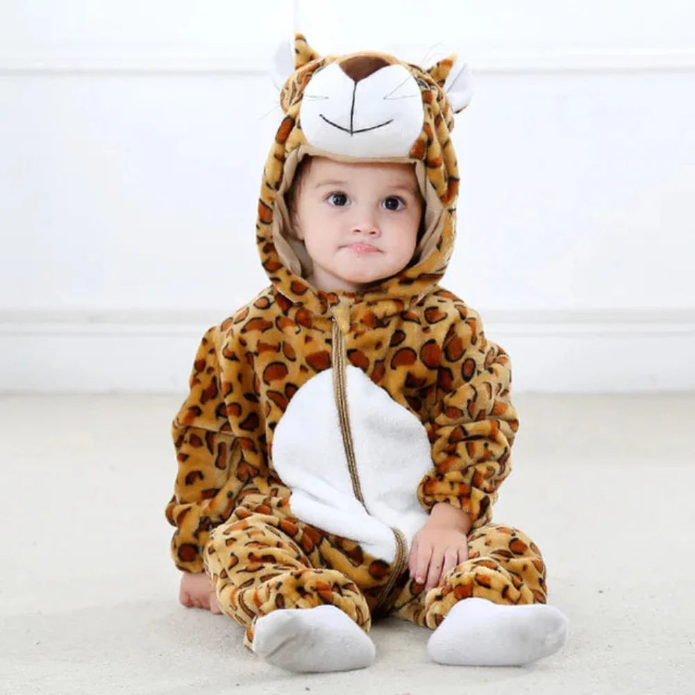 Baby Onesie Animal Hood Zip Up Outfit Everyday Wear