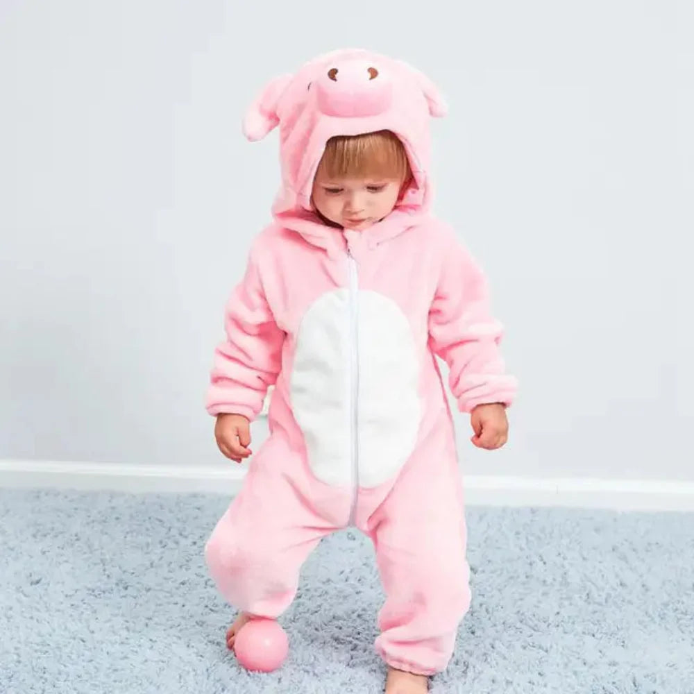 Baby Onesie Animal Hood Zip Up Outfit Everyday Wear