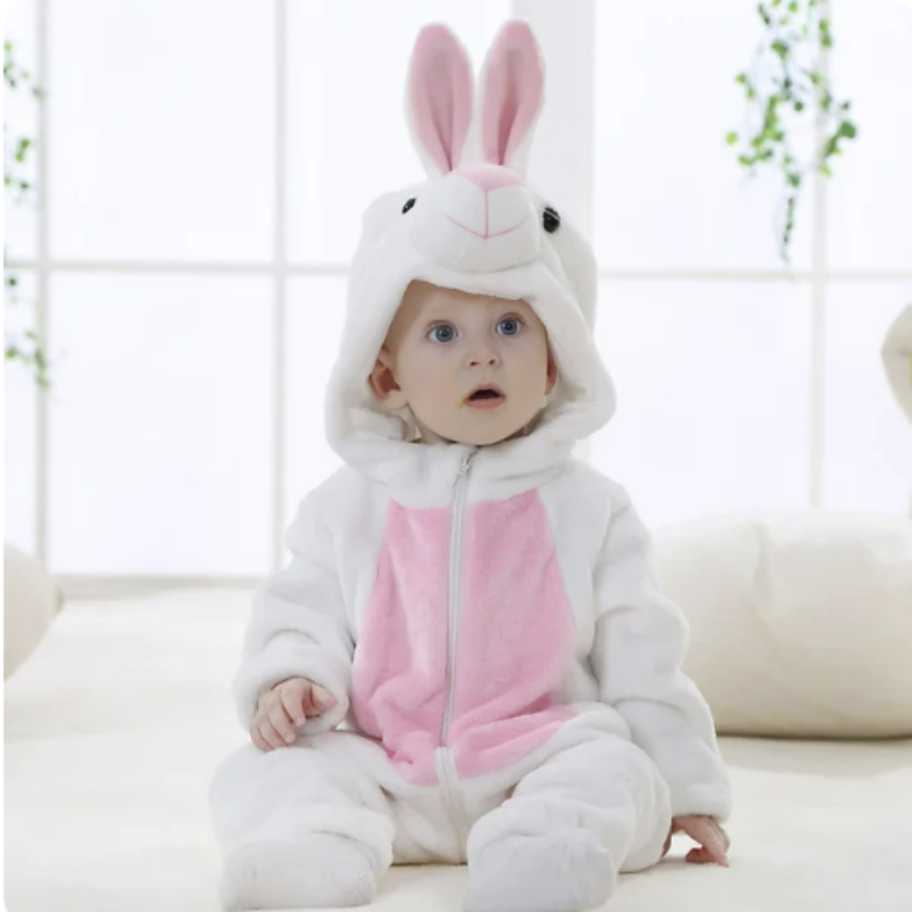 Baby Onesie Animal Hood Zip Up Outfit Everyday Wear