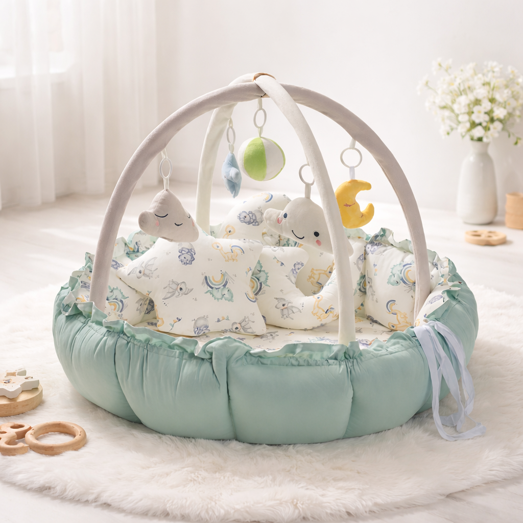 Baby Play Mat Activity Gym Padded Tummy Time Set