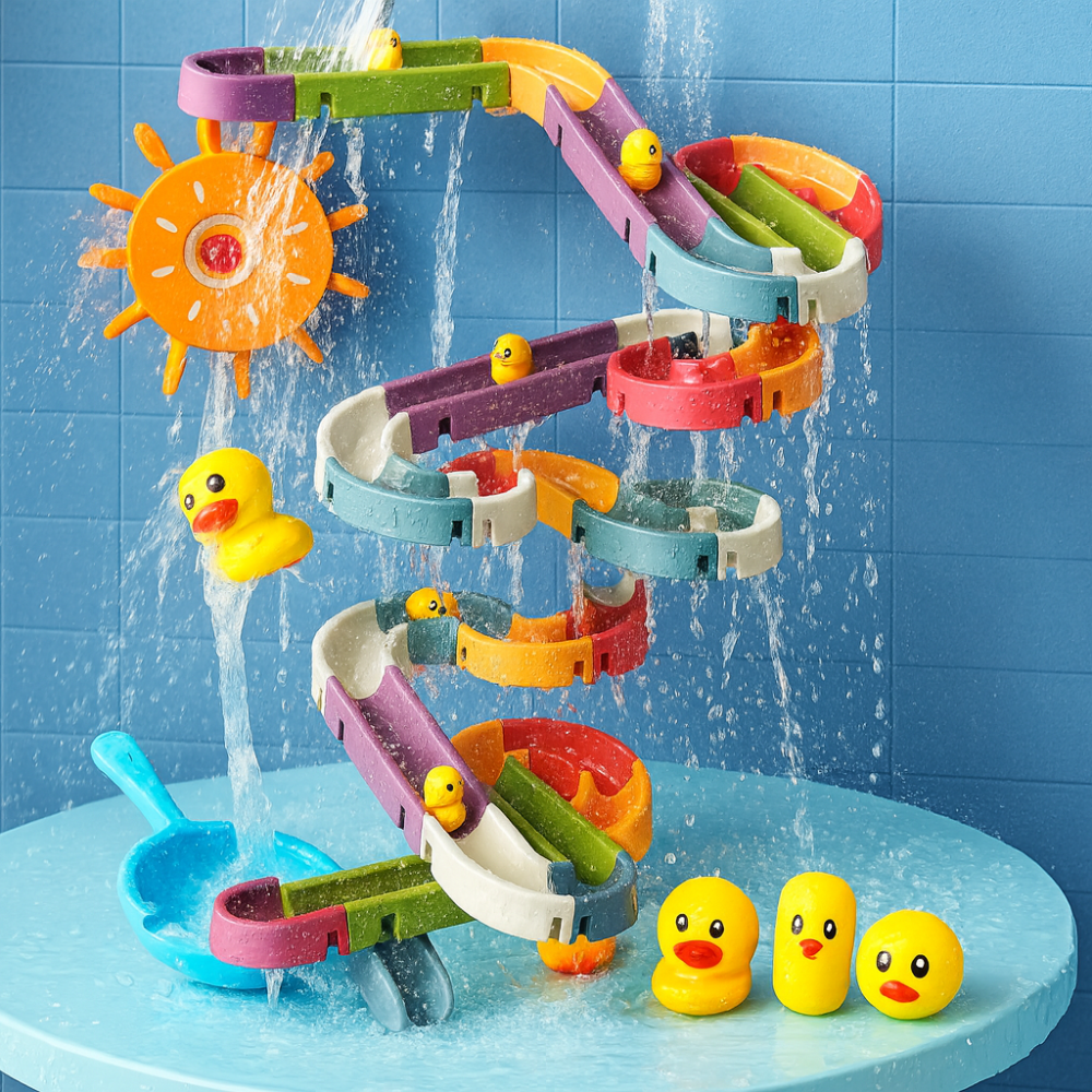 Bath Toys Toddler Water Slide Duck Bathtub Play Set