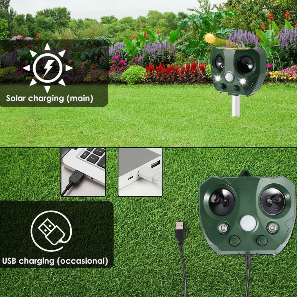 Bird Repellent Solar Ultrasonic Outdoor Garden Repeller