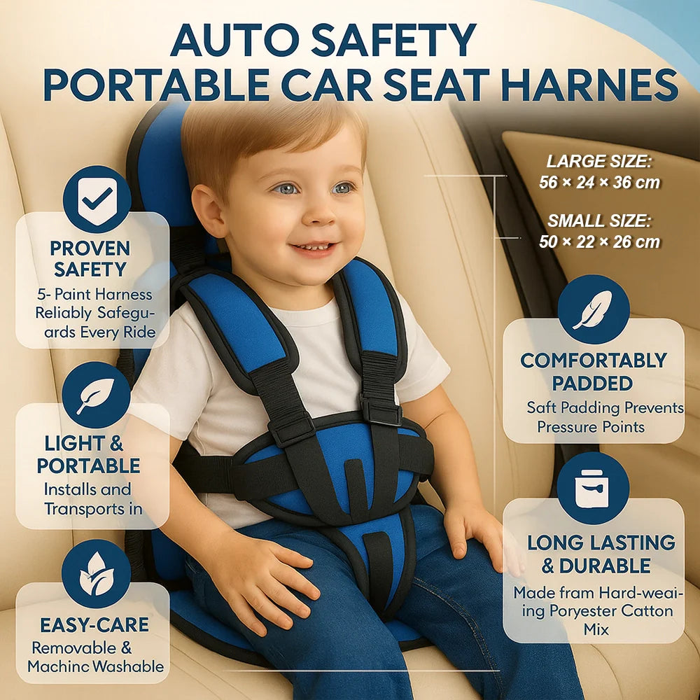 Booster Seat Kids Travel Harness Portable Car Seat
