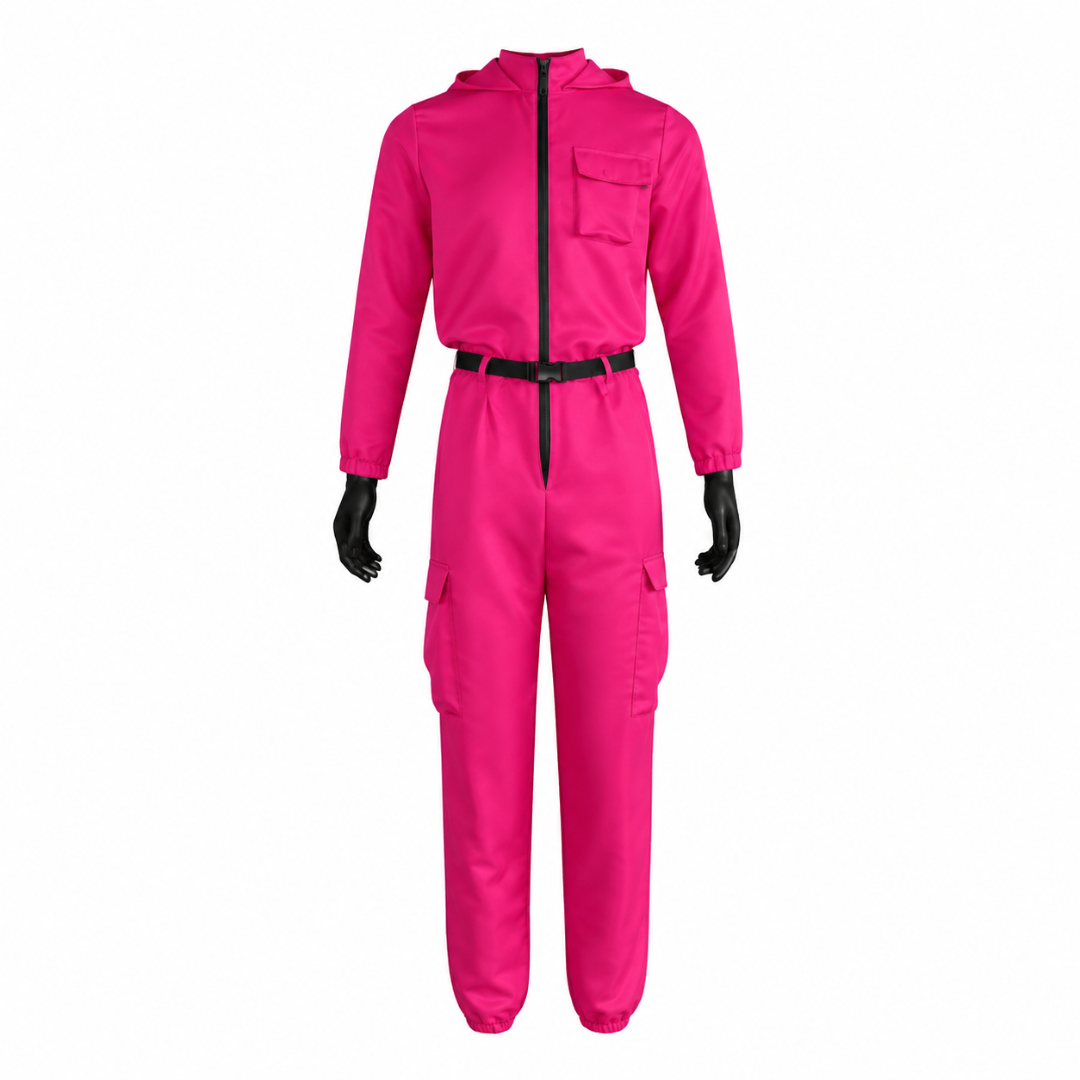 Costume Jumpsuit Hooded Zip Front Party Outfit