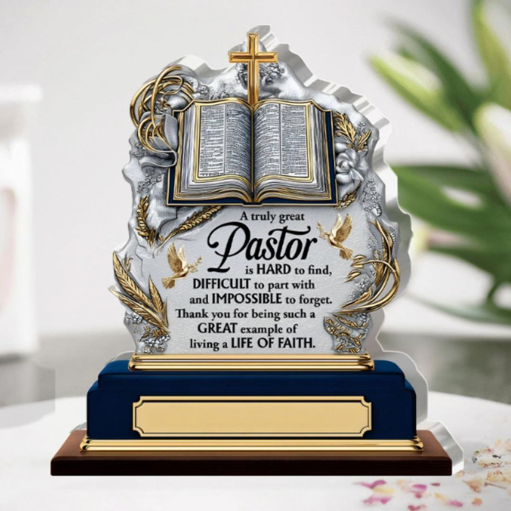 Personalized Plaque Acrylic Pastor Appreciation Desk Award