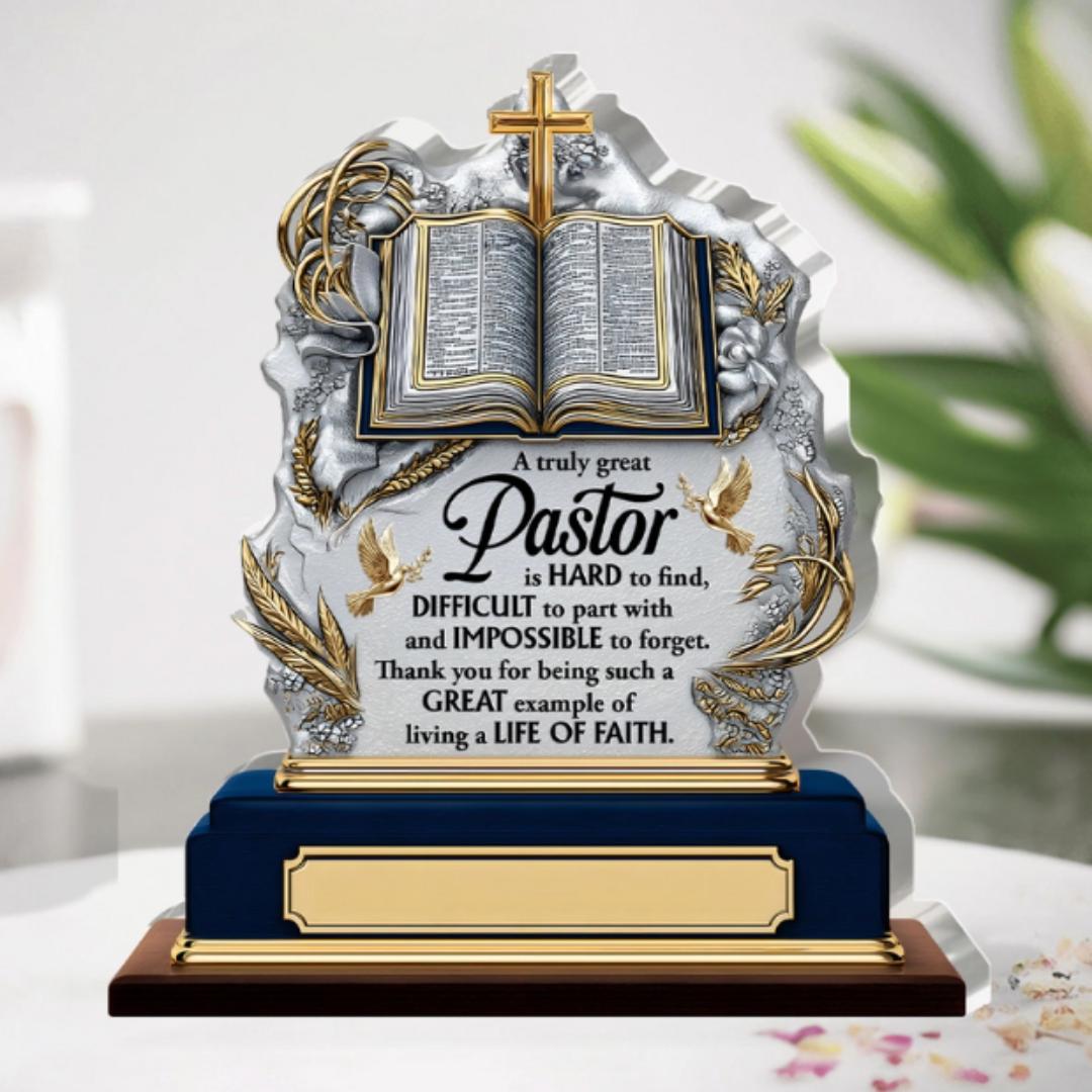 Personalized Plaque Acrylic Pastor Appreciation Desk Award