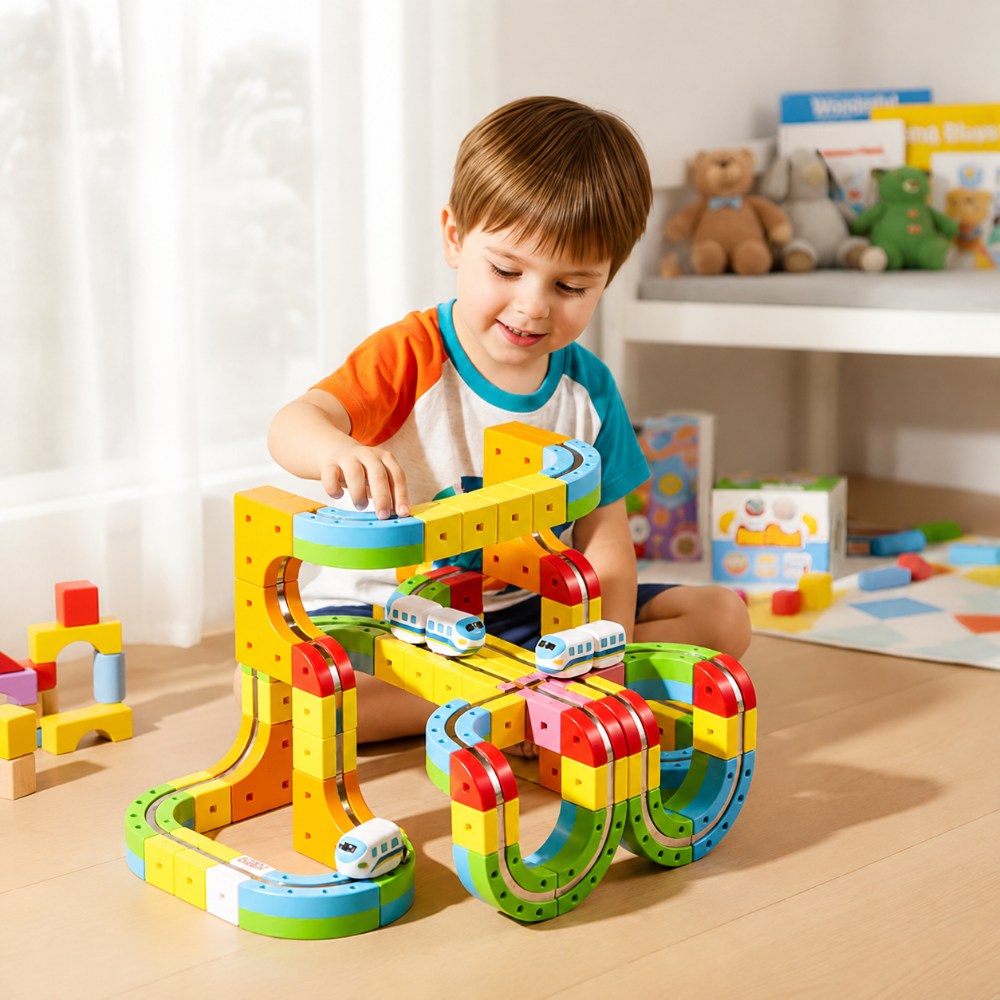 Building Toys Race Track Set Kids Stunt Car Playset
