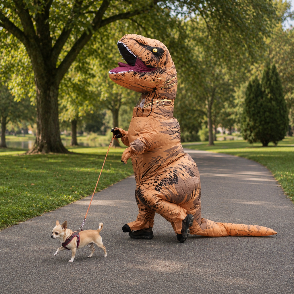 Adult Costume Inflatable Dinosaur Party Jumpsuit Fan