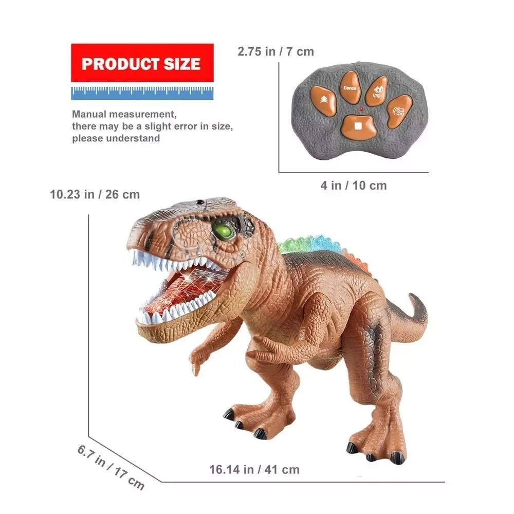 Dinosaur Toy Remote Control Walking Light Up Kids Gift