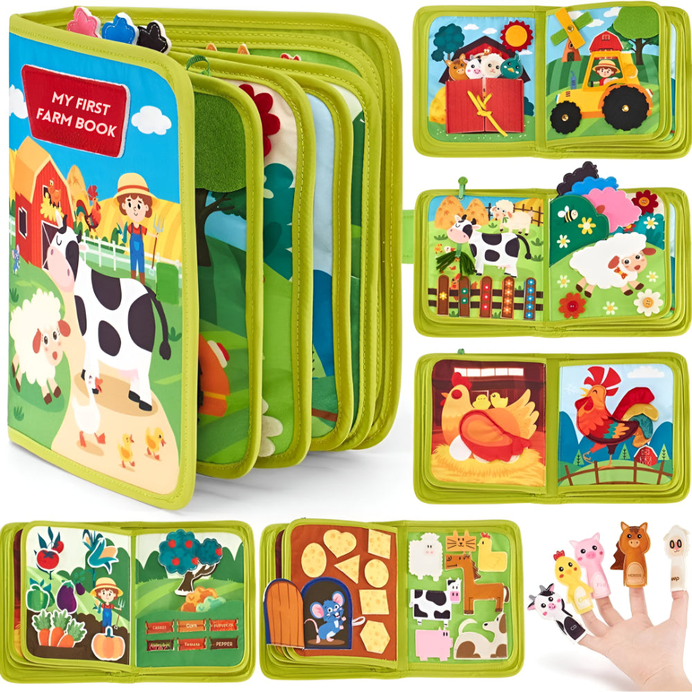 Baby Book Interactive Farm Busy Book Toddler Learning Toy