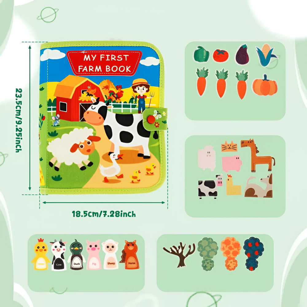 Baby Book Interactive Farm Busy Book Toddler Learning Toy