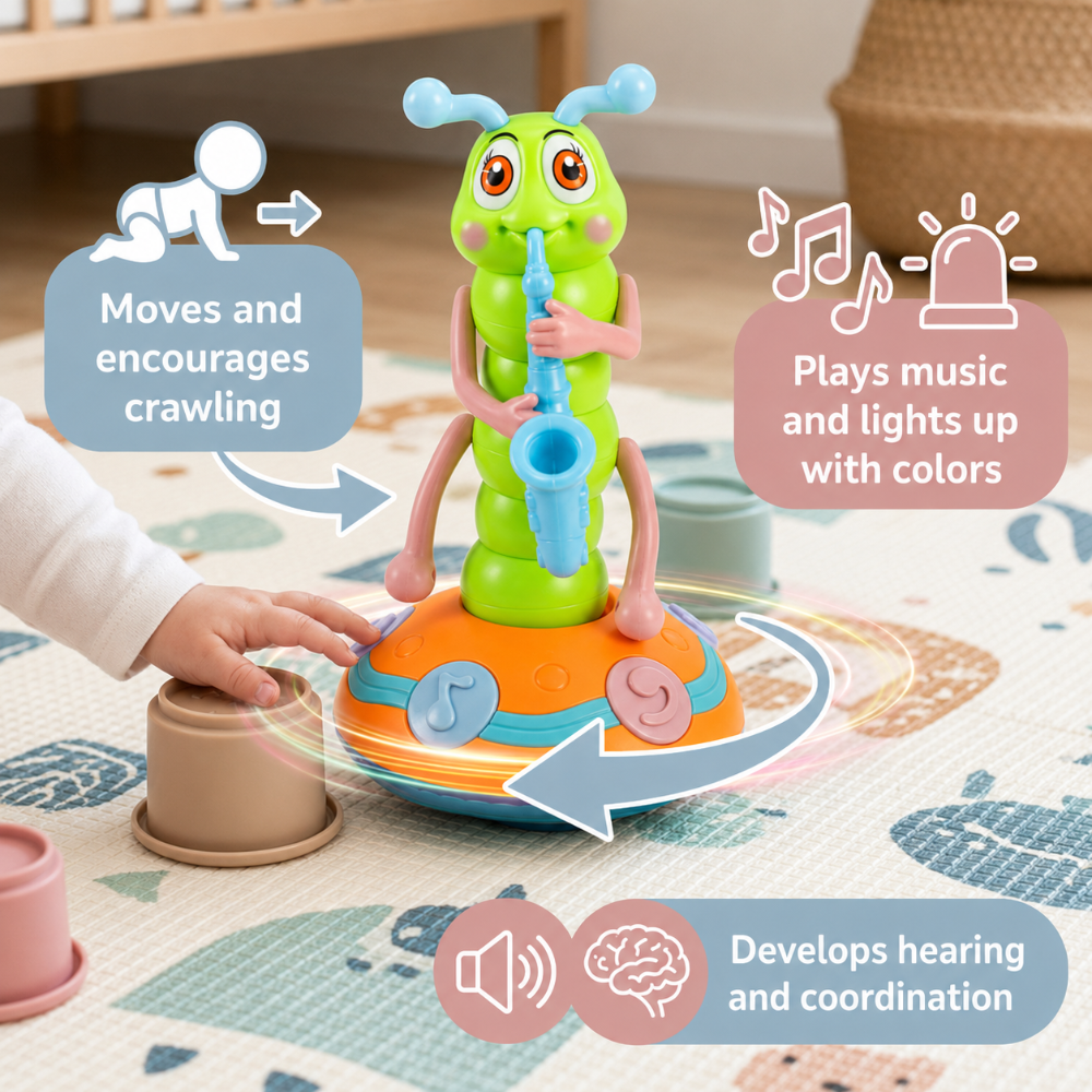 Baby Toy Musical Crawling Sensory Light Up Toy