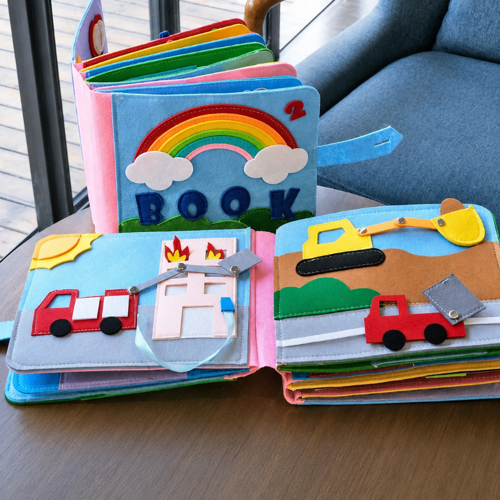 Busy Book Felt Activity Book Kids Quiet Learning Toy
