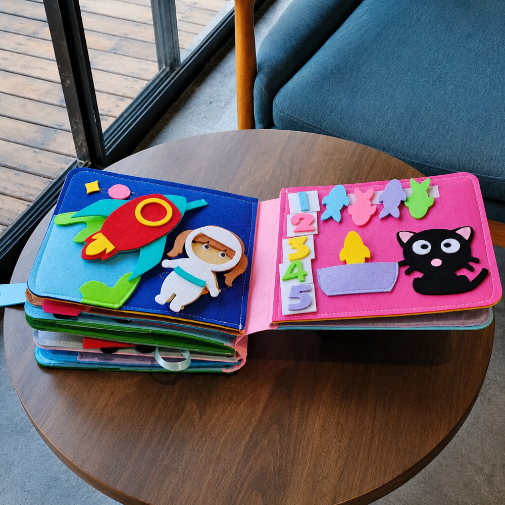Busy Book Felt Activity Book Kids Quiet Learning Toy