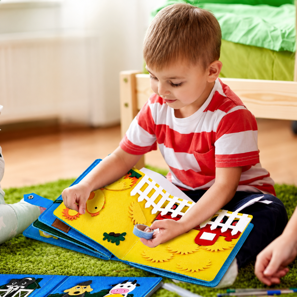 Busy Book Felt Activity Book Kids Learning Toy