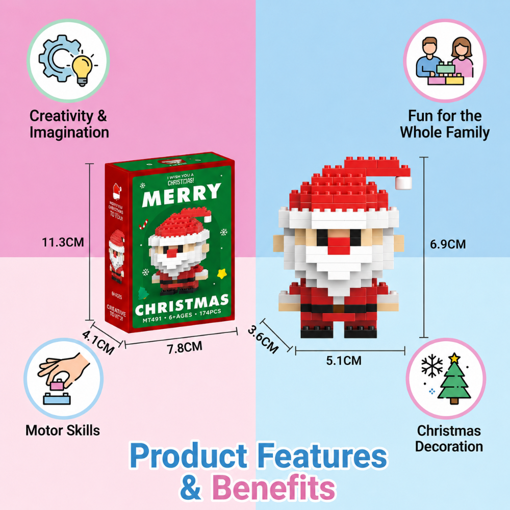 Building Blocks Kids Christmas Figure Toy Set