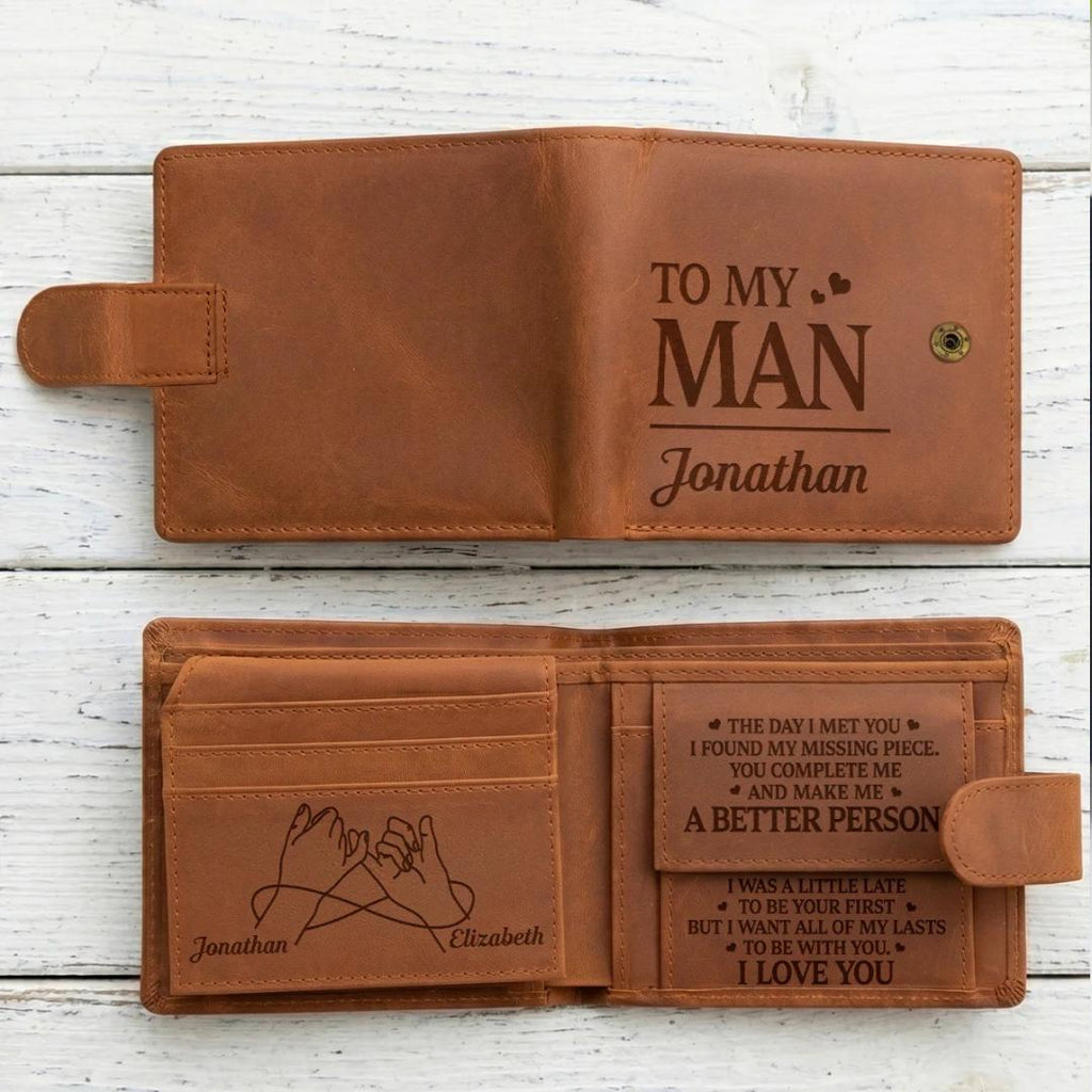 Father's Day Wallet Custom Engraved Bifold Gift Card Holder