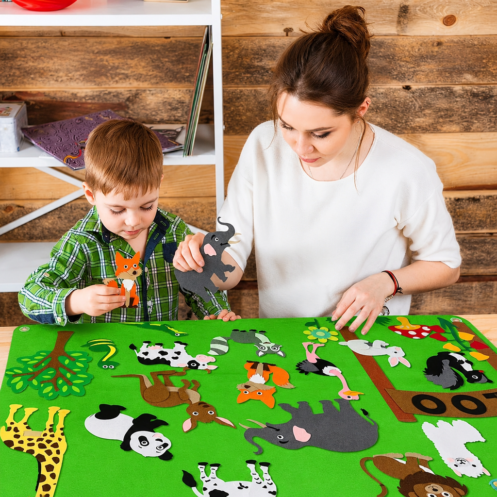 Felt Board Kids Storytelling Animal Learning Toy
