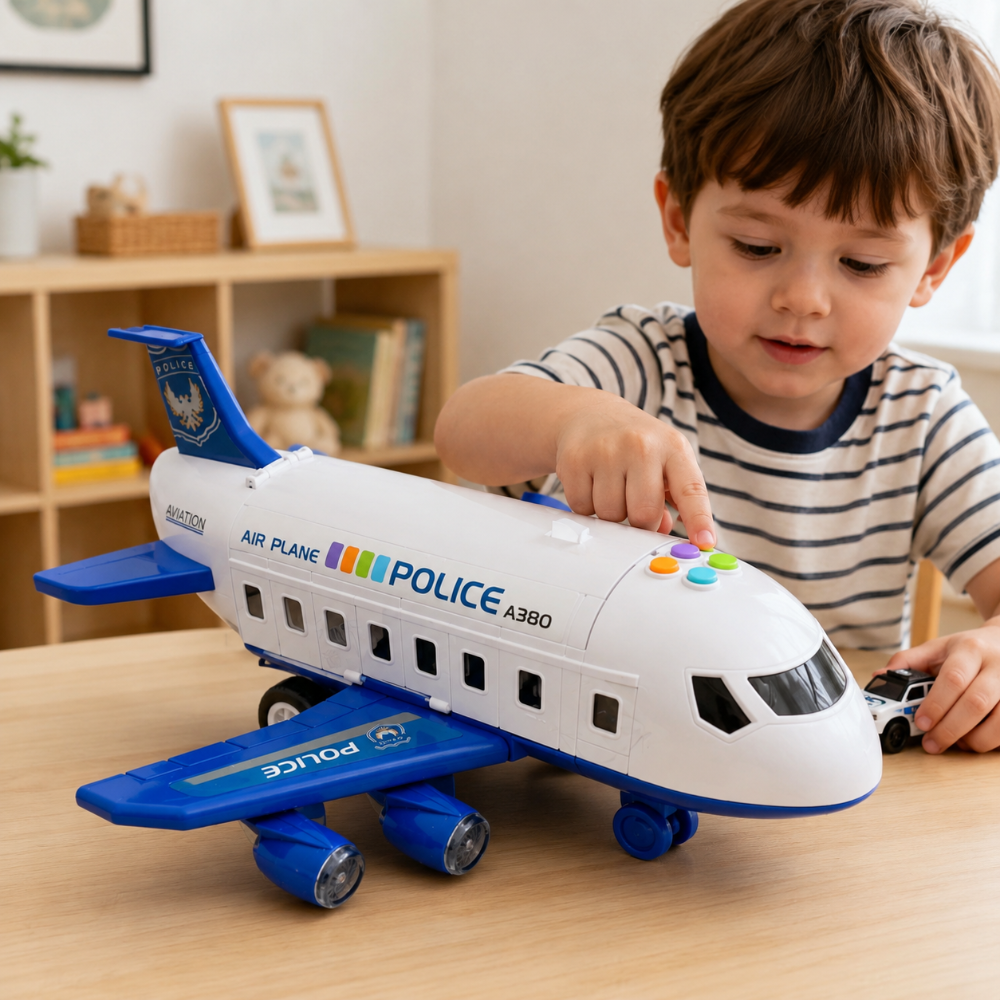 Airplane Toy Transforming Airport Playset Kids Vehicle Set