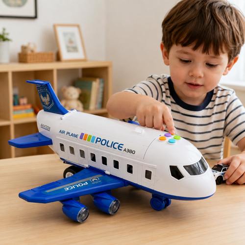 Airplane Toy Transforming Airport Playset Kids Vehicle Set