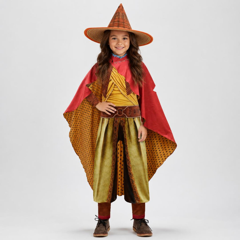 Kids Costume Fantasy Princess Roleplay Outfit Hat Cloak