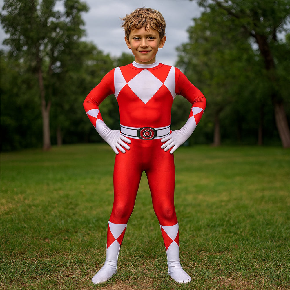 Kids Costume Superhero Jumpsuit Mask Party Outfit