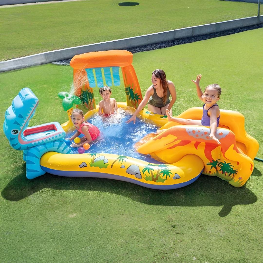 Inflatable Pool Kids Slide Water Play Center Backyard Splash