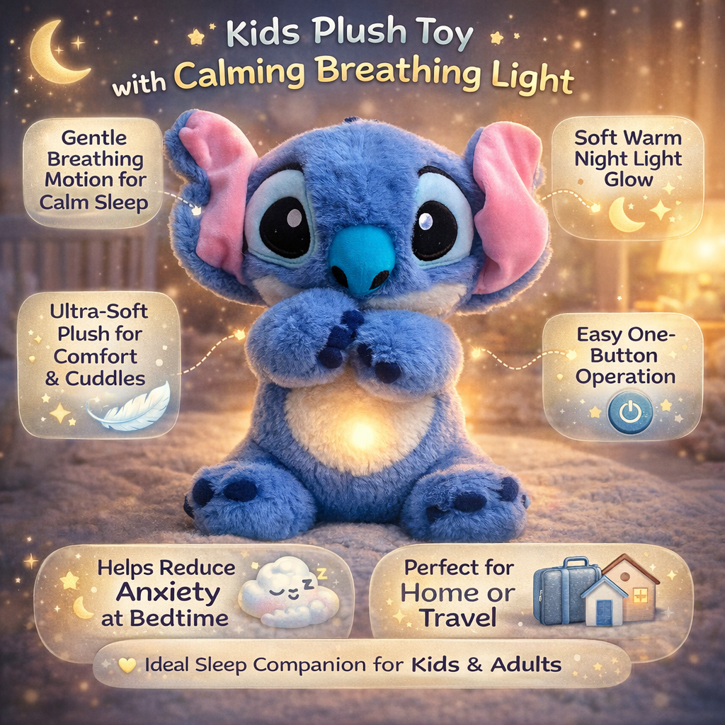 Stuffed Animal Night Light Breathing Sleep Companion