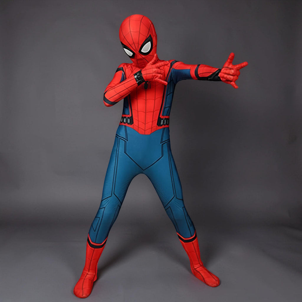 Halloween Costume Kids Superhero Stretch Bodysuit Mask