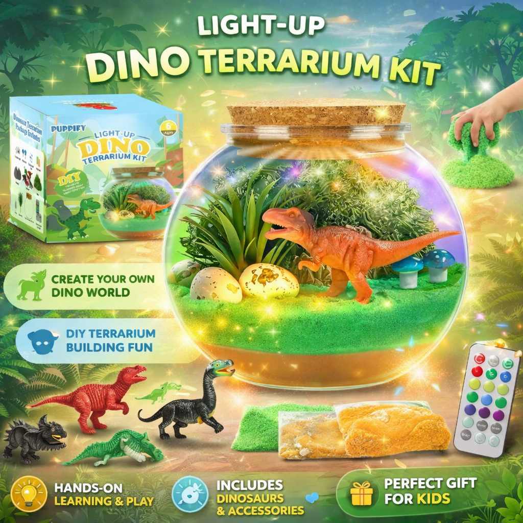 Terrarium Kit Dinosaur Night Light Kids Craft Set