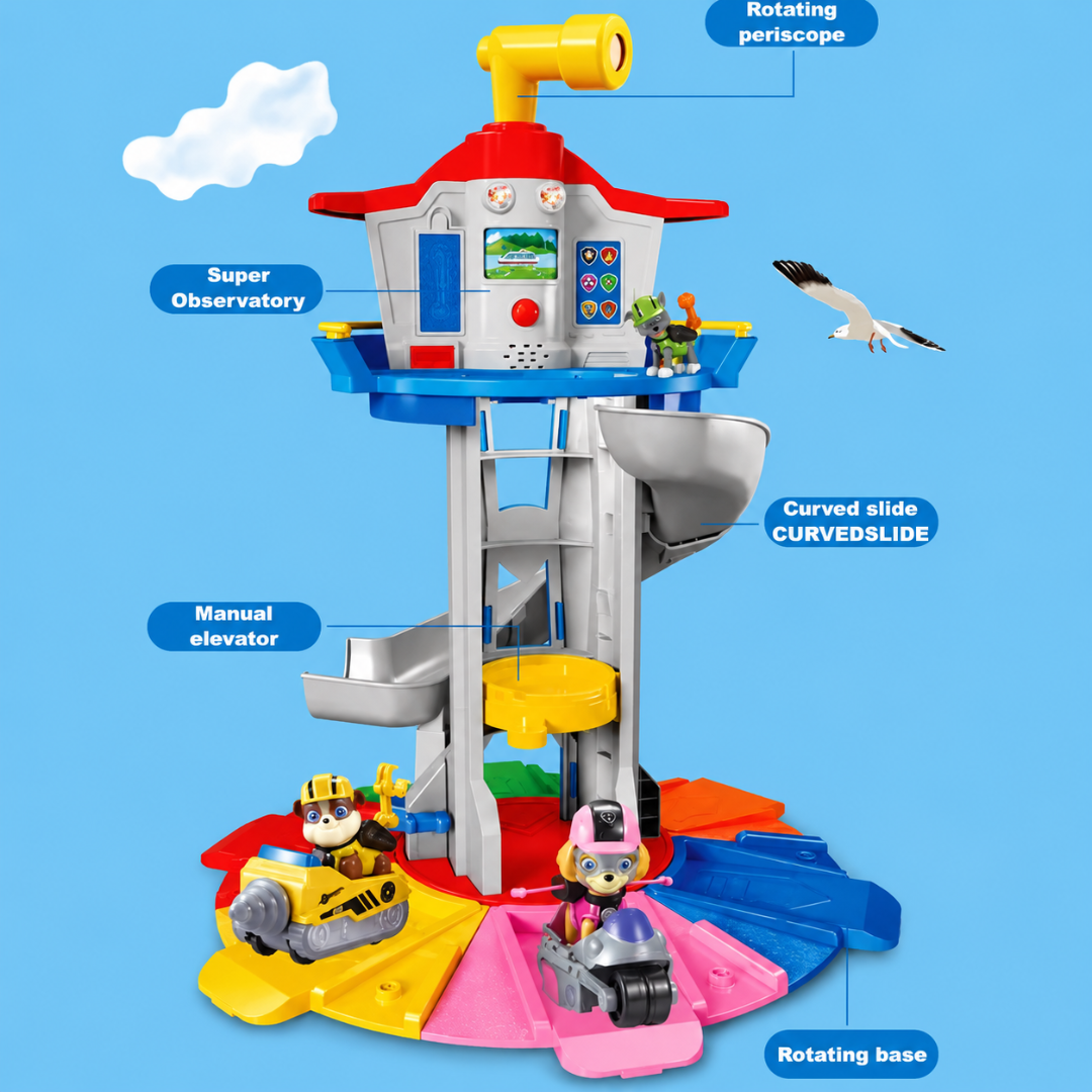 Toy Set Rescue Tower Slide Car Activity Playset