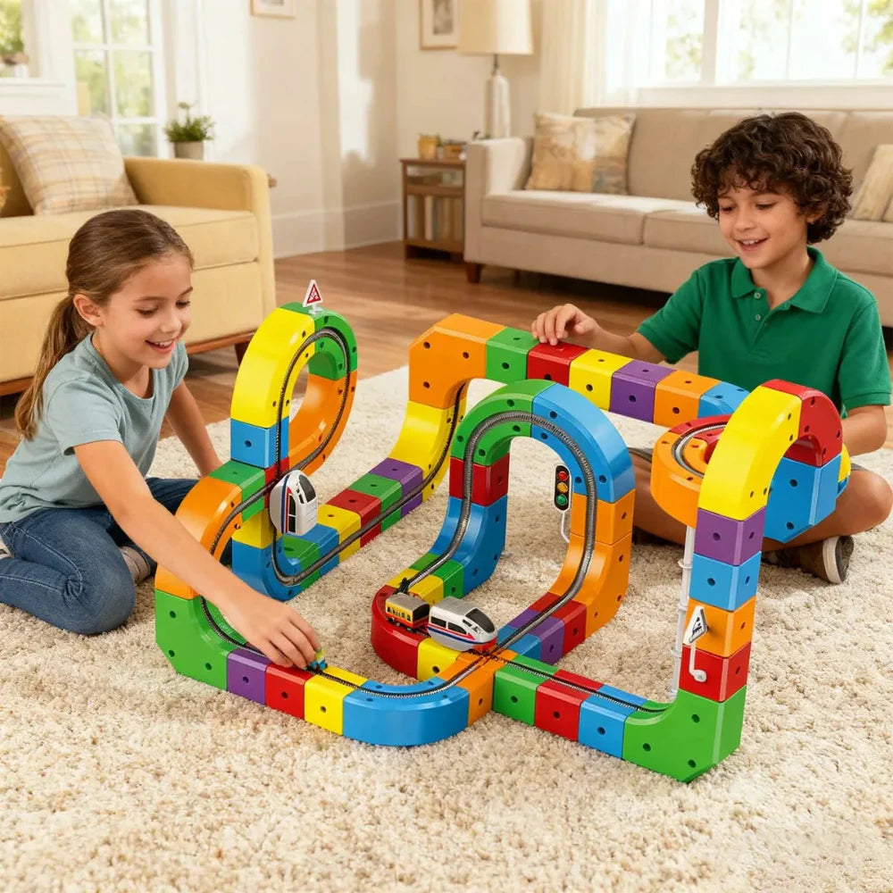 Kids Building Track Toy Set Creative Vehicle Racing Fun 5