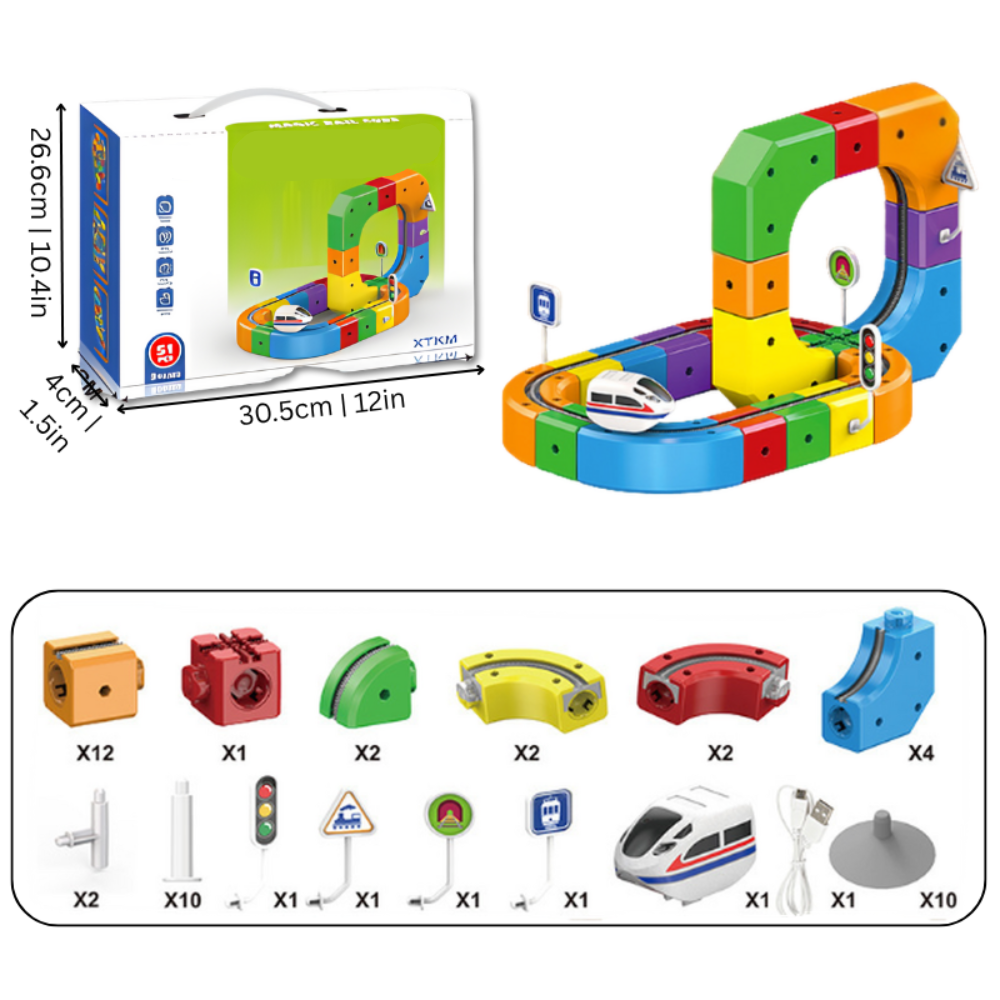 Kids Building Track Toy Set Creative Vehicle Racing Fun 6
