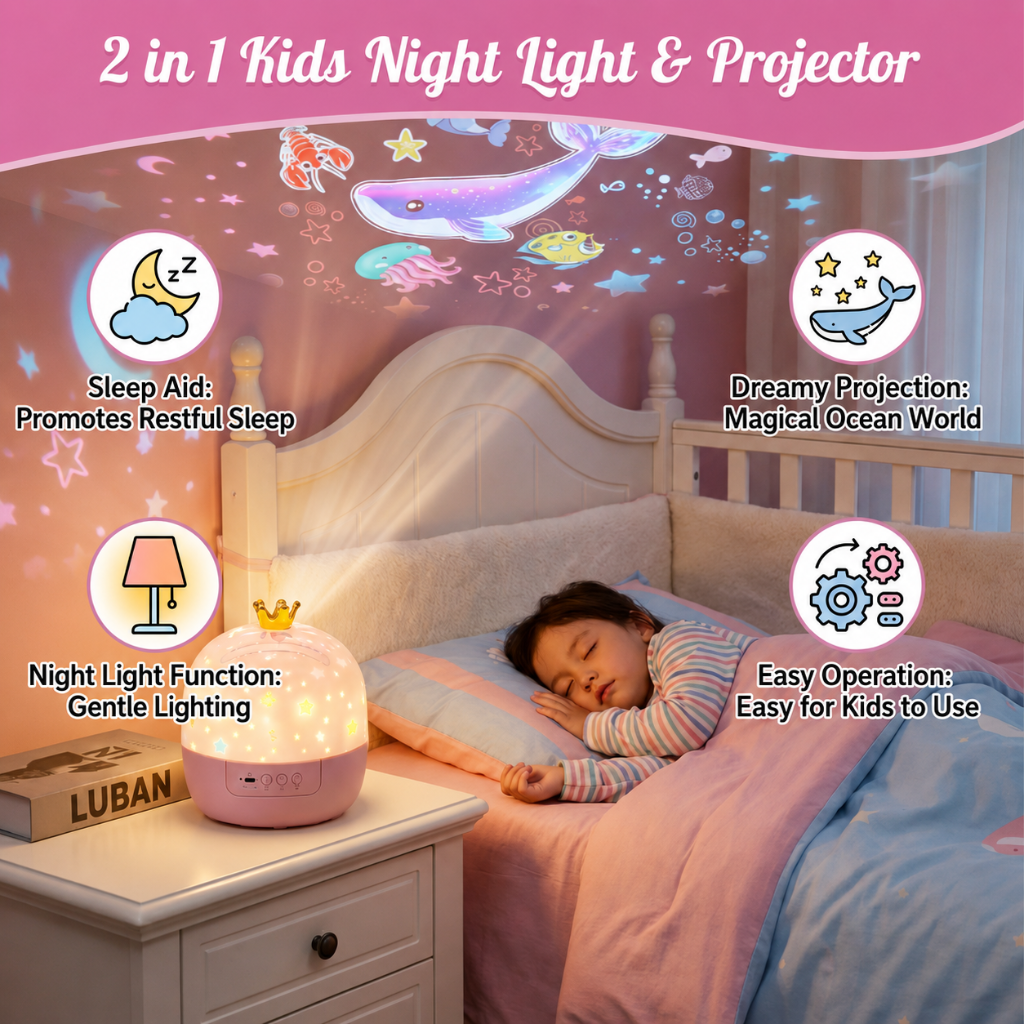 Night Light Kids Star Projector Bedtime Lamp