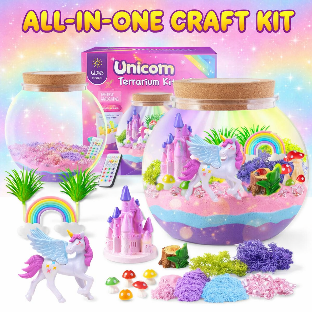 Terrarium Kit Dinosaur Night Light Kids Craft Set