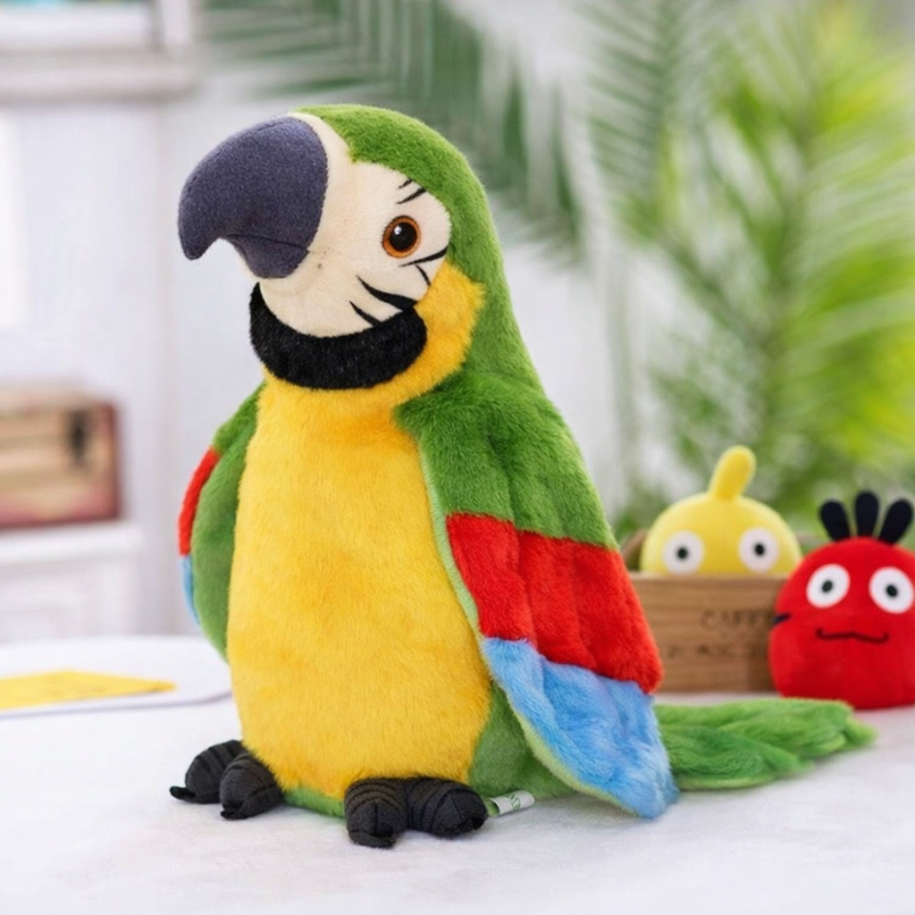 Talking Toy Parrot Plush Repeat Voice Kids Bird Toy